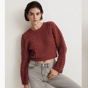Madewell Crochet-Knit Crop Sweater Size XS